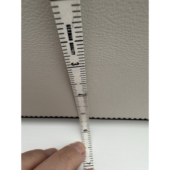 Faux Leather Light Gray/Black Hand Shoulder Bag Purse Neutral Chic Modern-New‎ - Picture 12 of 13